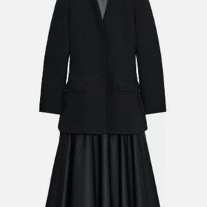 NWT Zara Black Blazer Style Midi Dress Large